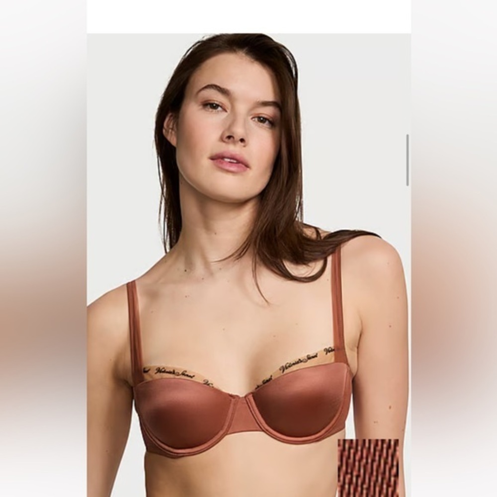 Victoria’s Secret Smooth Logo Embroidery Lightly Lined Balconette Bra Size 34C